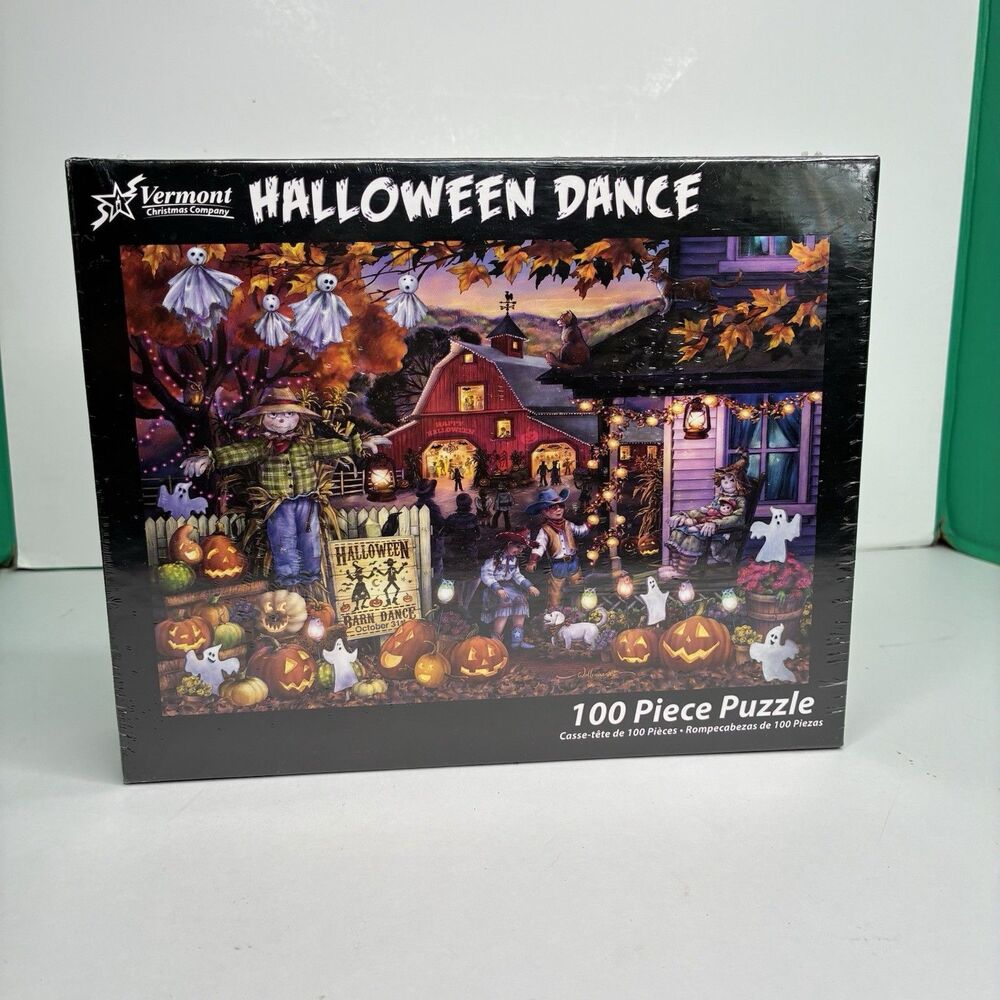 Halloween Barn Dance by Vermont Christmas Company 100 Piece Jigsaw Puzzle New